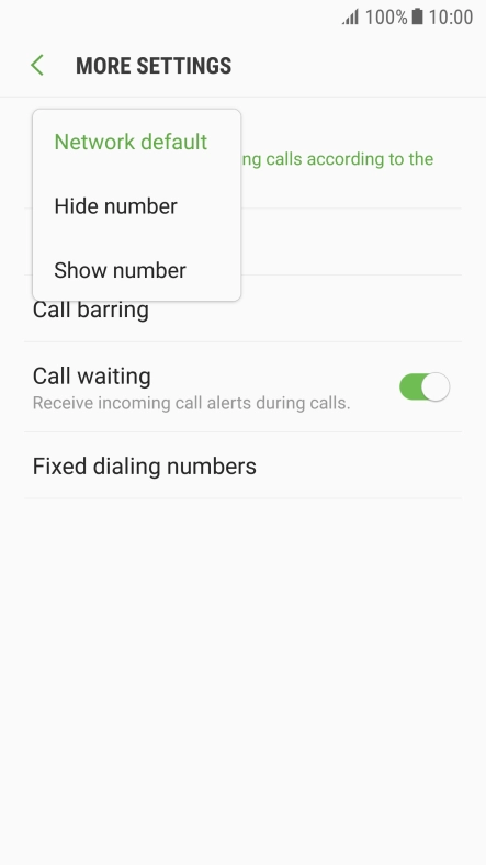 Press Show number to turn on caller identification.
