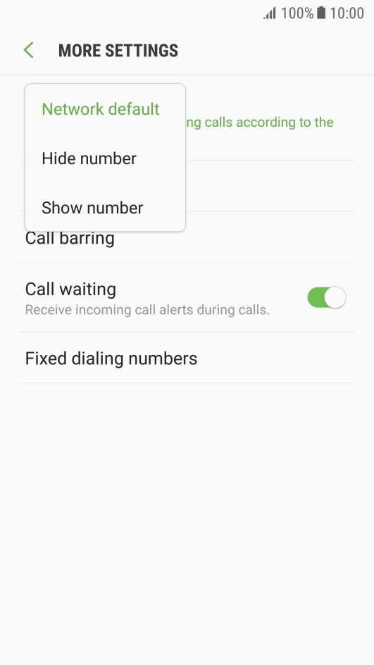 Press Show number to turn on caller identification.