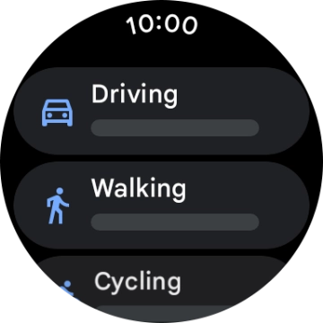 Press the required mode of transportation.