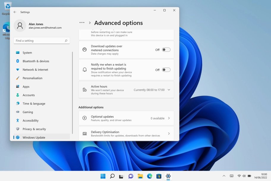 Click Optional updates. If a new update is available, it's displayed. Follow the instructions on the screen to update the laptop drivers.