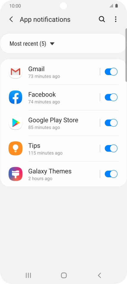 Press the drop down list.
