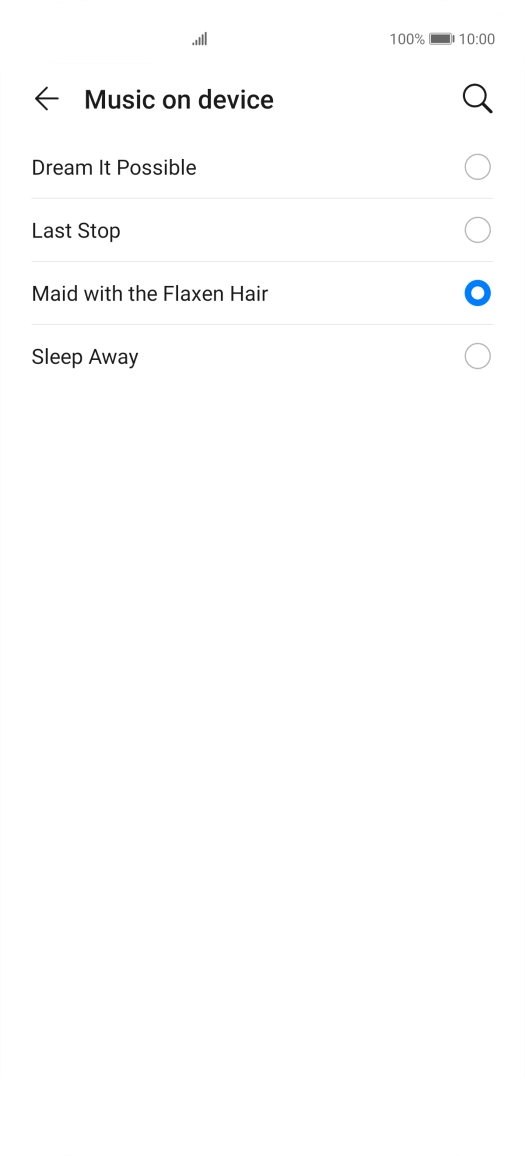 Once you've found a ring tone you like, press arrow left.