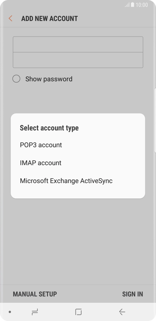 Press IMAP account.