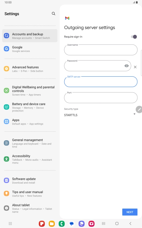 Press the field below 