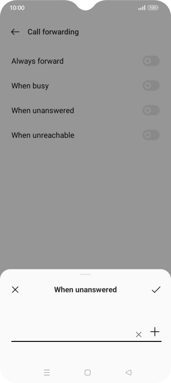 Key in +447953222222 and press the confirm icon.