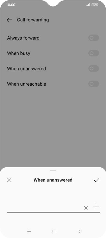 Key in +447953222222 and press the confirm icon.
