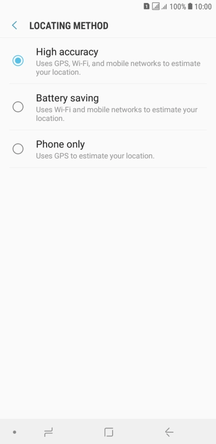 If you select High accuracy, your phone can find your exact position using the GPS satellites, the mobile network and nearby Wi-Fi networks. Satellite-based GPS requires a clear view of the sky.