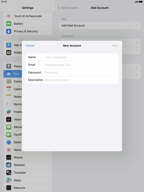 Press Name and key in the required sender name.