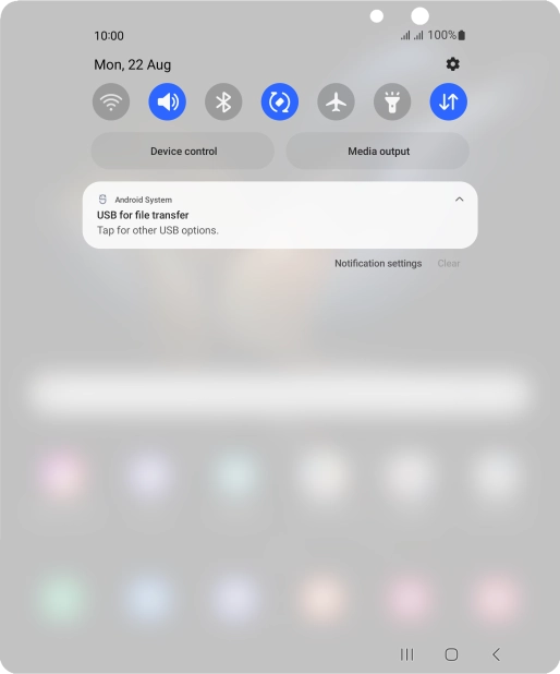Press Tap for other USB options..