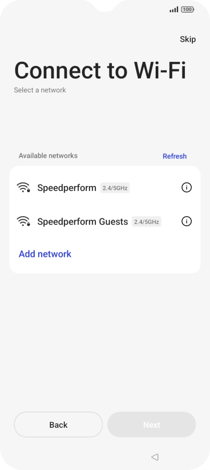 Press the required Wi-Fi network.