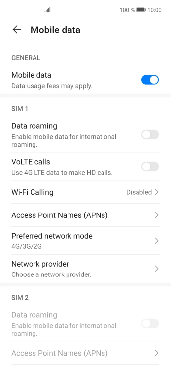 Press Access Point Names (APNs).