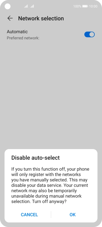 Press OK and your phone will search for networks.