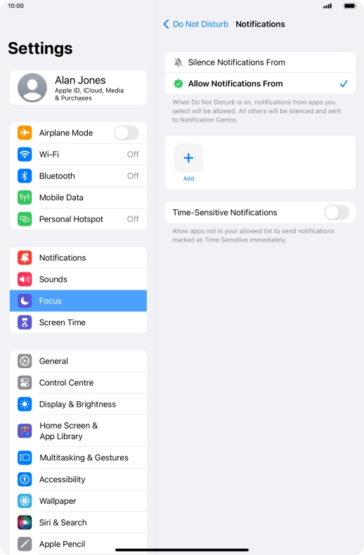 Press the indicator next to 