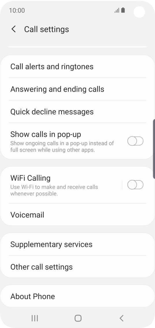 Press Supplementary services.