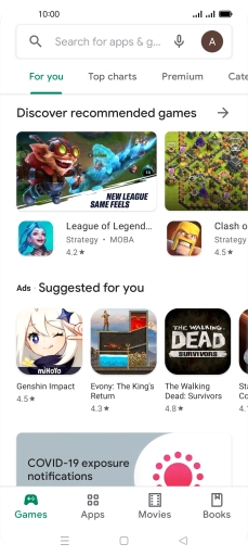 Press the profile icon.