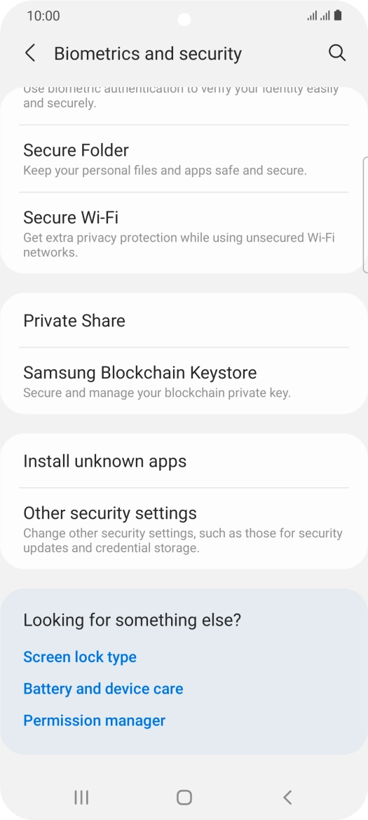 Press Other security settings.