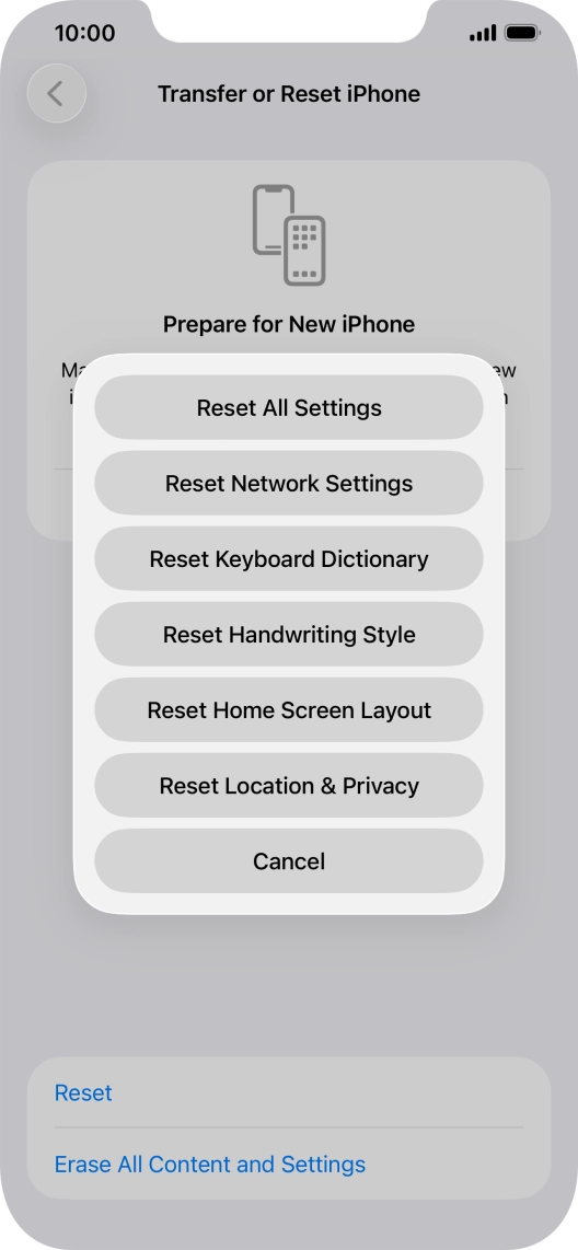 Press Reset All Settings.