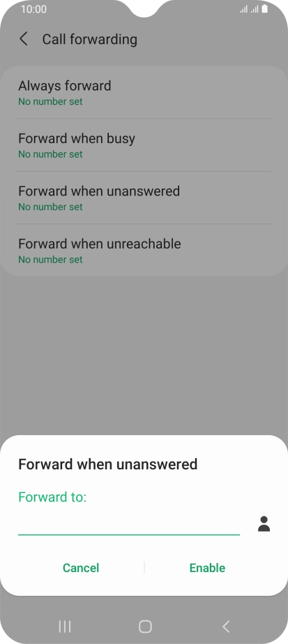 Key in +447953222222 and press Enable.