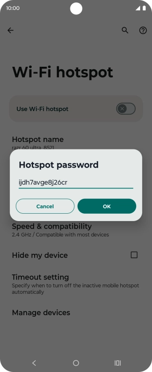 Key in the required password and press OK.