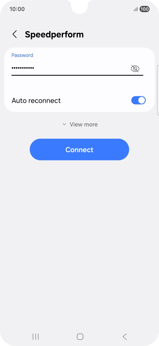 Key in the password for the Wi-Fi network and press Connect.