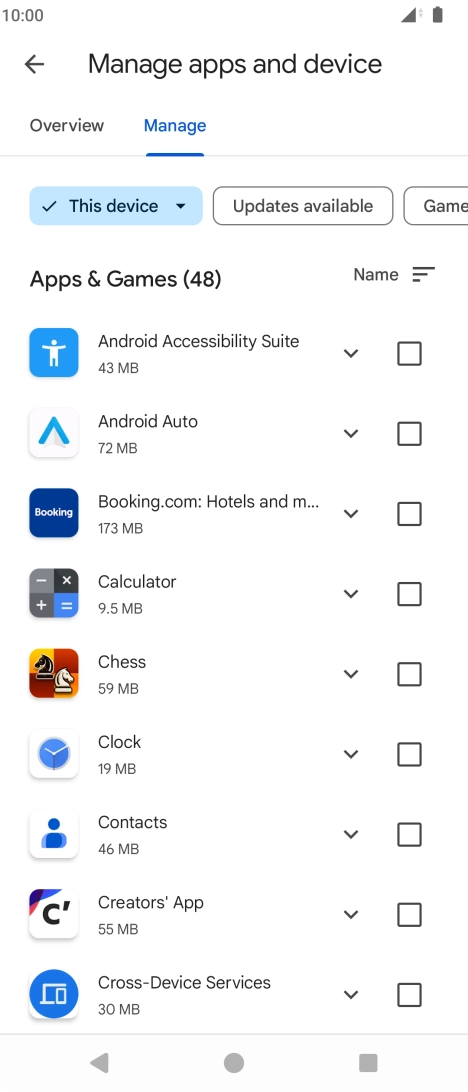 Press the required app.