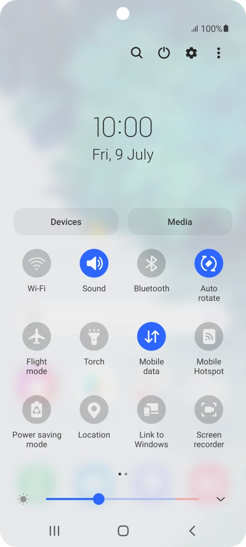 Press the settings icon.