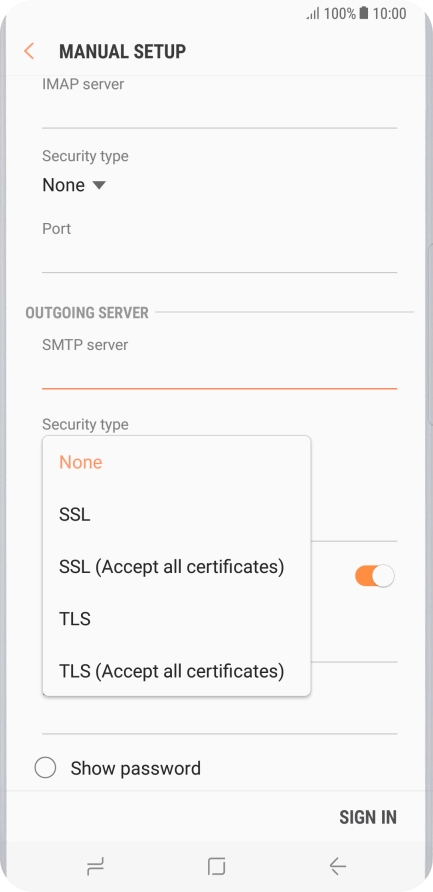 Press None to turn off the function.