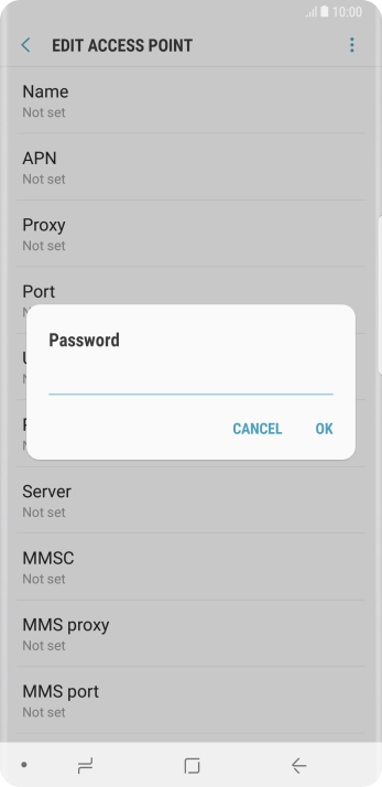Key in secure and press OK.
