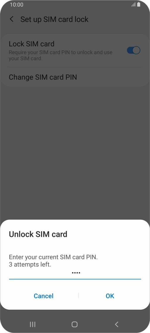 Key in your PIN and press OK. The default PIN is 1111.