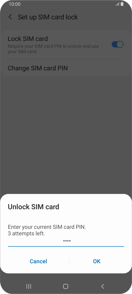 Key in your PIN and press OK. The default PIN is 1111.