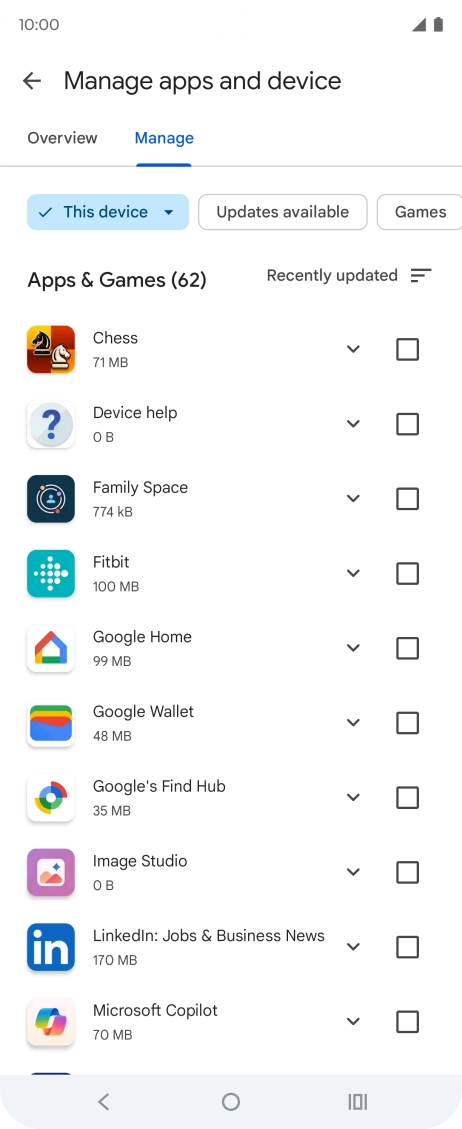 Press the required app.