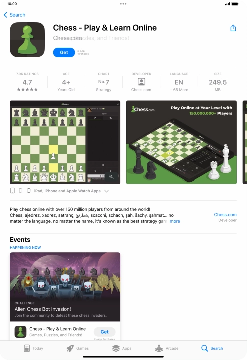 Press Get and follow the instructions on the screen to install the app.