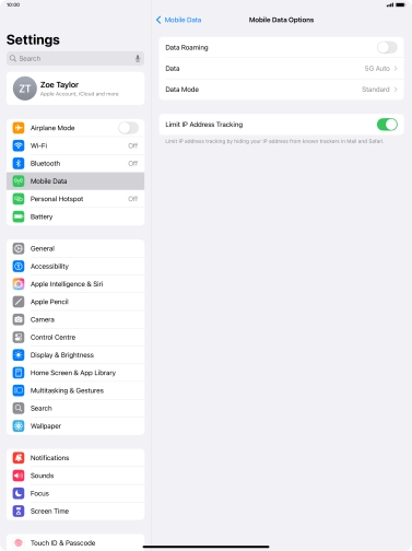 Press the indicator next to 