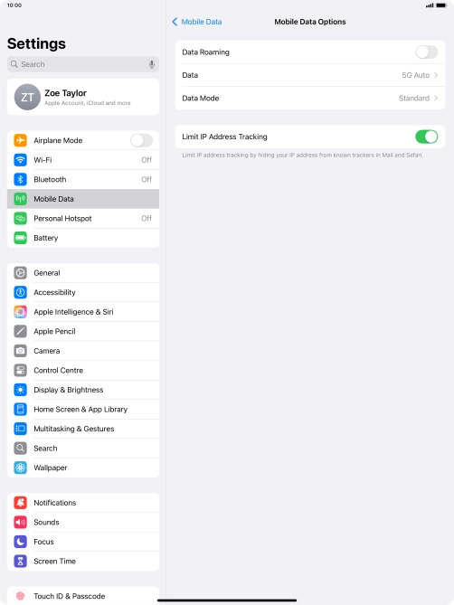 Press the indicator next to 