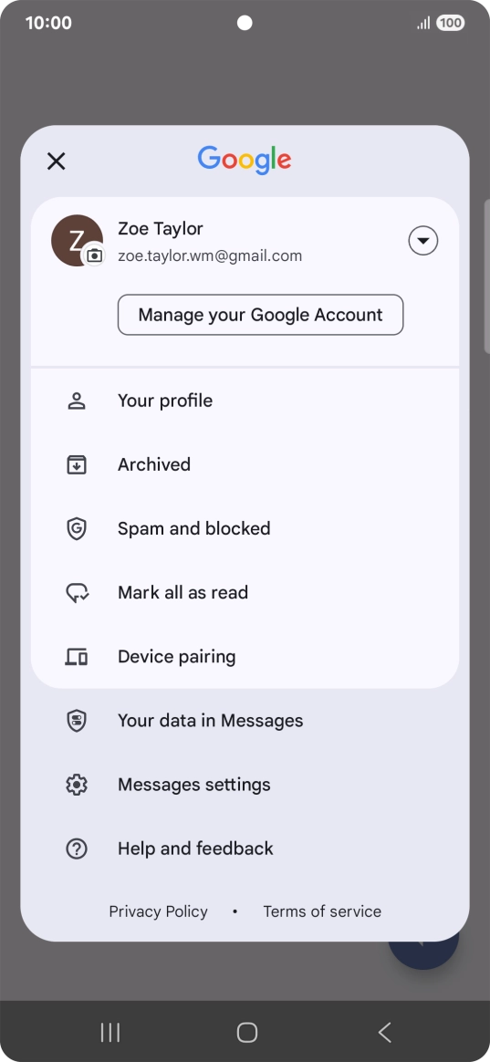 Press Messages settings.