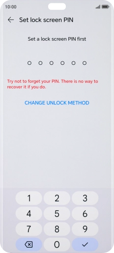 Press CHANGE UNLOCK METHOD.
