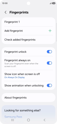 Press the required settings to turn them on or off.