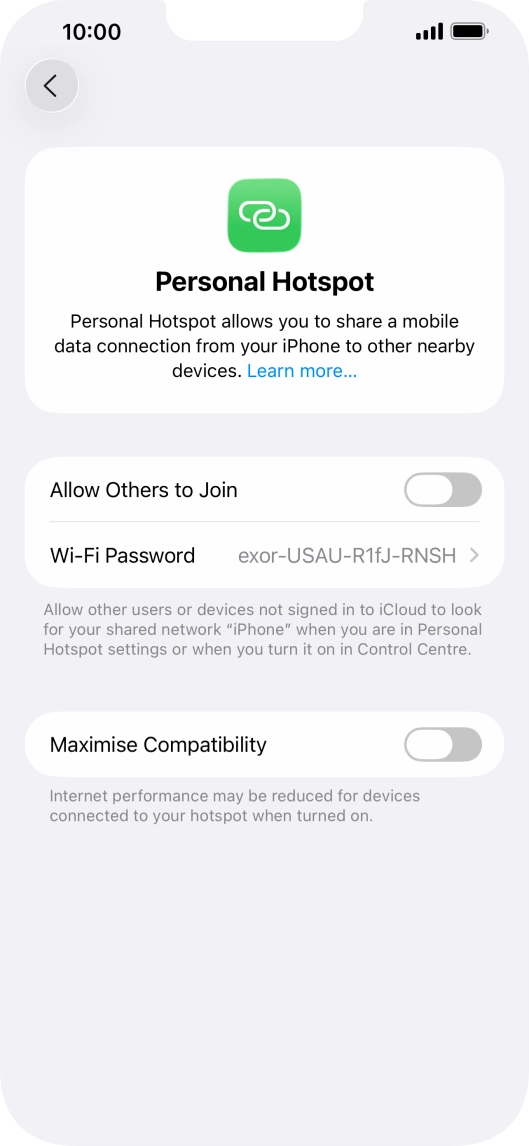 Press Wi-Fi Password and key in the required password.