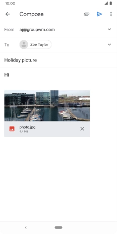 Press the send icon when you've finished your email.