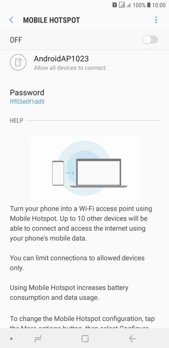 Press the menu icon.