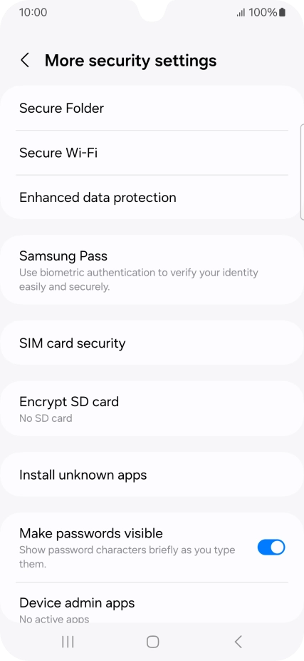 Press SIM card security.