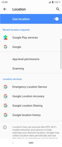 Press Google Location Accuracy.