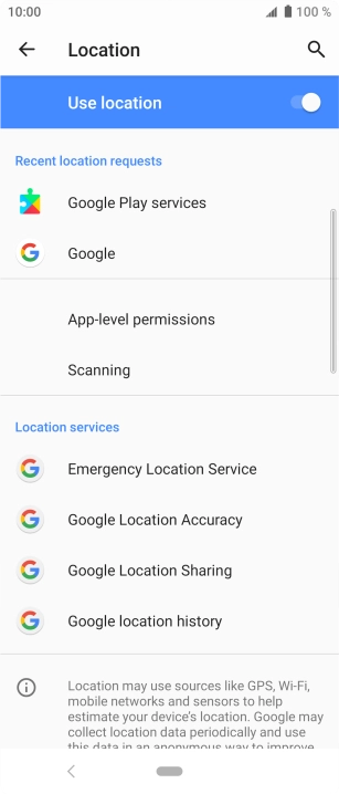 Press Google Location Accuracy.