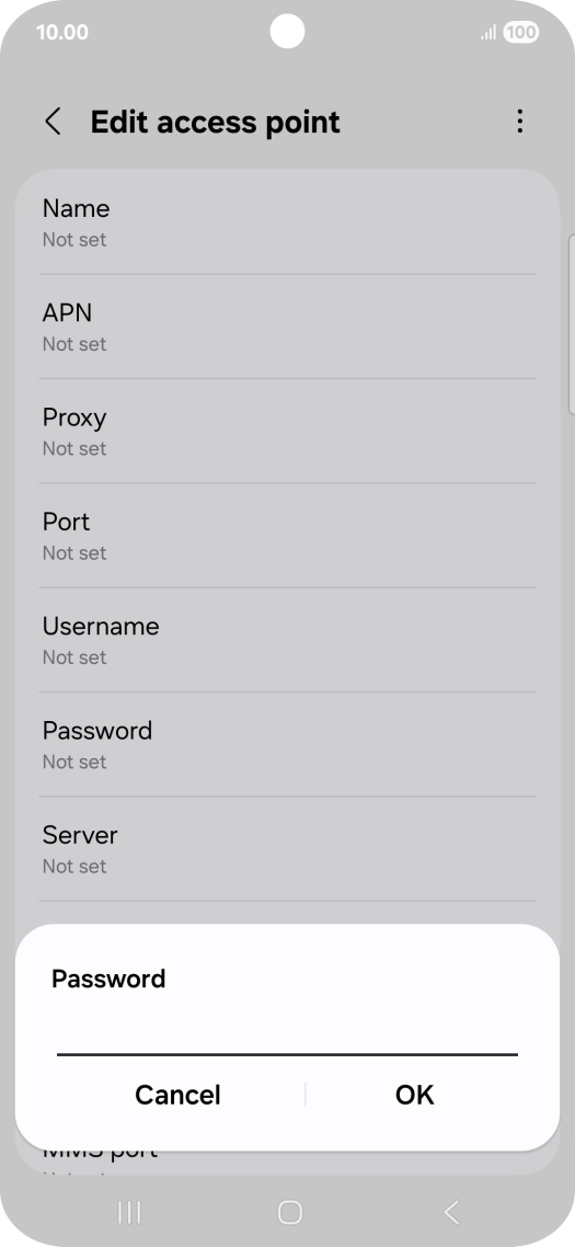 Key in secure and press OK.