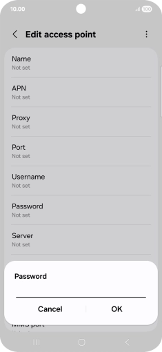 Key in secure and press OK.