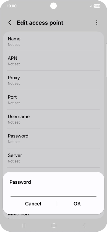 Key in secure and press OK.