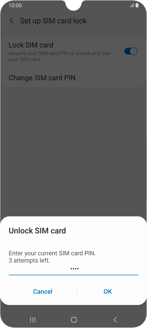Key in your PIN and press OK. The default PIN is 1111.