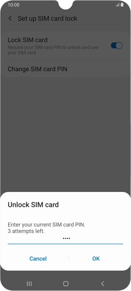 Key in your PIN and press OK. The default PIN is 1111.