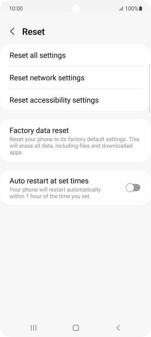 Press Factory data reset.