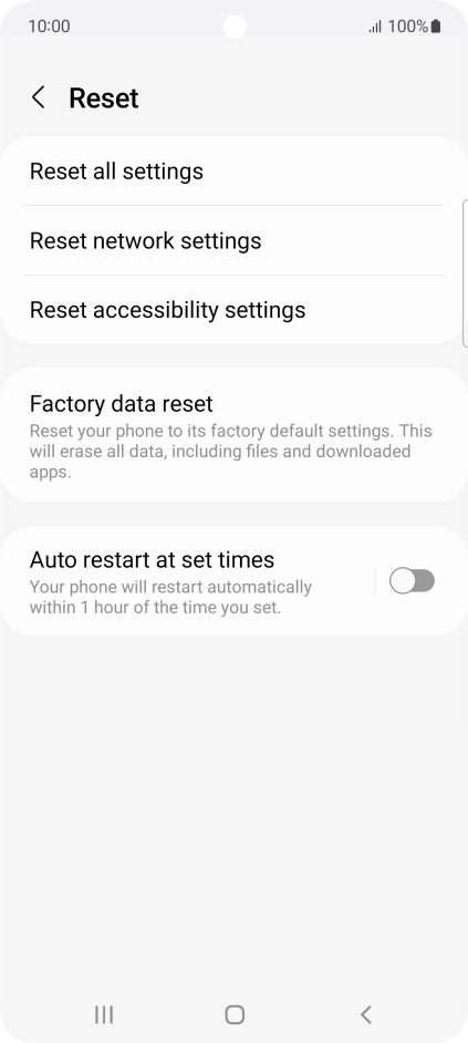 Press Factory data reset.